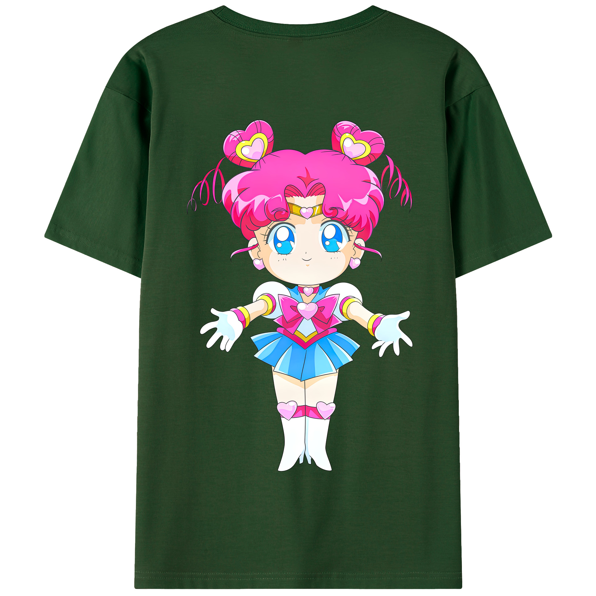 （画像用） 美少女戦士セーラームーン ちびうさ Sailor Moon Chibiusa Tsukino Usagi Small Lady Serenity 綿100％半袖Tシャツ（背面プリント）